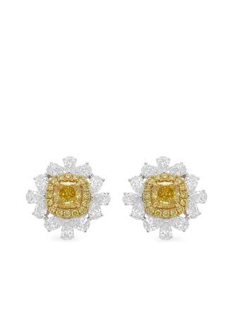 HYT Jewelry 18K white and yellow gold diamond earrings - Silver