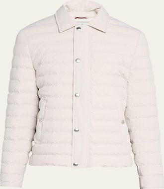 Brunello Cucinelli Mens Snap Front Quilted Milano Jacket