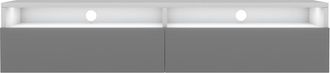 Selsey Selsey Rednaw - Mueble Tv Con Dos Cajones - Blanco Mate / Gris Brillo - Con Iluminaci&oacute;n Led - 140 Cm