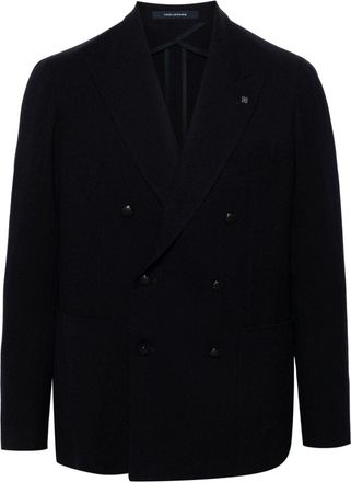 Tagliatore double-breasted blazer - men - Virgin Wool/Cupro - 52 - Blue