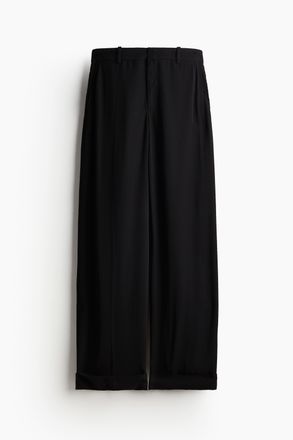 H&M Elegante Hose mit Beinumschlag - Schwarz