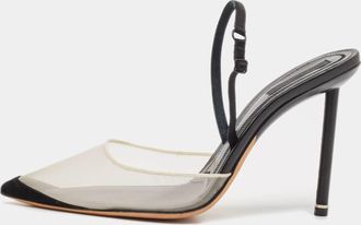 Alexander Wang Black Mesh And Suede Alix Slingback Pumps