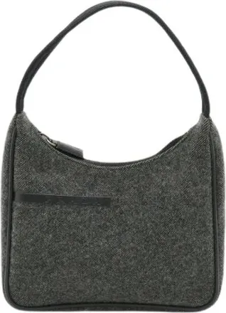 Prada Pre-owned Shoulder Bags, female, Gray, Size: ONE SIZE Pre-owned Wool handbags