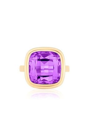 Goshwara Manhattan Cushion Cut Blue Topaz Cocktail Ring in Purple at Nordstrom, Size 7