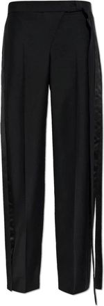 Alexander McQueen Alexander McQueen, Wide Trousers, female, Black, Size: XS Wool Trousers