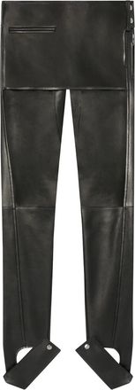 Courr&egrave;ges leather tapered trousers - men - Calf Leather - 46 - Black