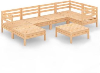 vidaXL Juego De Muebles De Jard&iacute;n 7 Piezas Madera Maciza De Pino Vidaxl