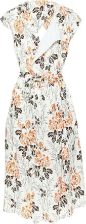 Victoria Beckham floral print cut open back belted dress