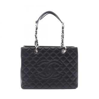 Chanel Black Grained Calfskin Handbag Tote Bag (Pre-Owned)