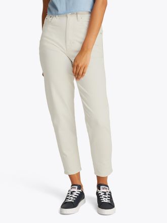 Tommy Jeans Mom-Jeans »MOM JEAN UH TPR« mit Logo-Stickereien, in knöchelfreier Länge