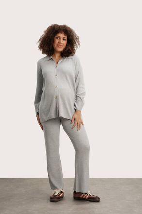 Nom Maternity Thomasine Sweater Cardigan In Heather Grey