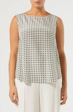 Marina Rinaldi Fauna Silk Shell in Ivory at Nordstrom, Size 14W