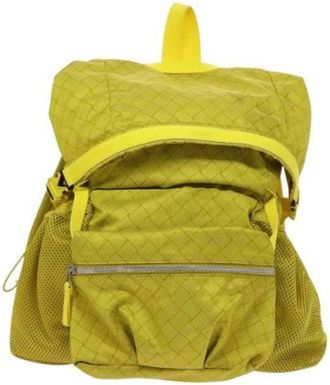Bottega Veneta Pre-owned Backpacks, female, Yellow, Size: ONE SIZE Pre-owned Nylon Backpack