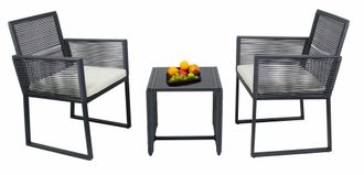 VCM Vcm - 3 Piezas Conjunto De Muebles De Jard&iacute;n Grupo De Asientos Grupo De Comedor 1xmesa, 2x Sillas Mesa Dimensiones Aprox. Al. 45 X An. 45 X P. 45 Cm L