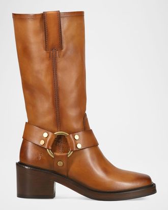 Frye Kate Harness Leather Mid-Calf Boots