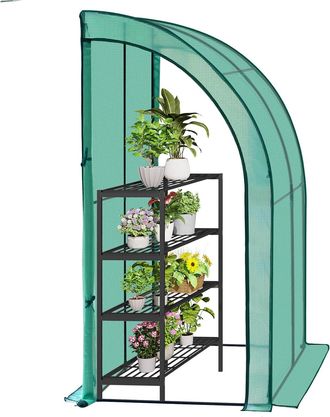 Woltu Woltu Invernadero De Jard&iacute;n Terraza 200x100x210cm Tipo Caseta Tubo De Acero Vivero Casero Invernadero Grande Semicircular Con Puerta De Cremallera Par