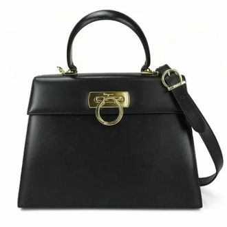 Ferragamo Pre-owned Handbags, female, Black, Size: ONE SIZE Pre-owned Leather handbags