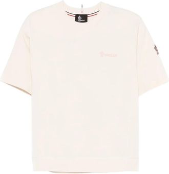 Moncler Natural Crew Neck Logo T-Shirt