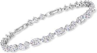 Ross-Simons Rhodium-Plated Bracelet With Czs