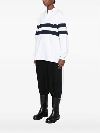 Darkpark Striped Cotton Polo Shirt - White