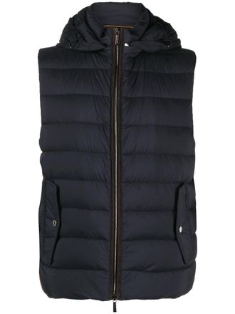 Moorer Kitami-S3 hooded puffer gilet - Blue