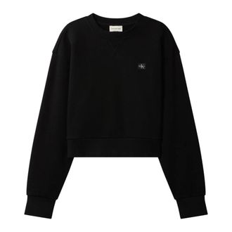 Calvin Klein French Terry Cropped Relaxed Sweatshirt - Dames - Sweatshirts - Zwart - XS - Katoen - Hoodies & sweatvesten