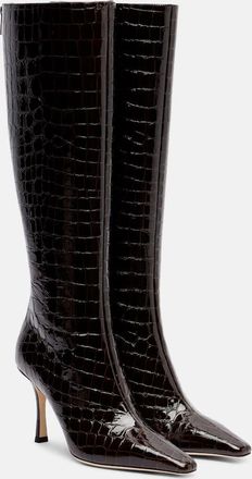 Jimmy Choo London Agathe 85 croc-effect leather knee-high boots
