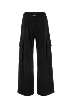Palm Angels Womens Black Cotton Joggers 1010 Exterior: Pantaloni