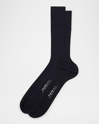 Falke Mens No. 13 Egyptian Piuma Cotton Rib Crew Socks