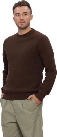 Selected Truien & Vesten, Heren, Bruin, 2Xl, Slhdane LS Knit Structure Crew Neck