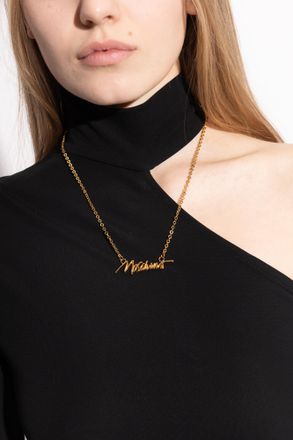 Moschino Logo Necklace, Womens, Gold