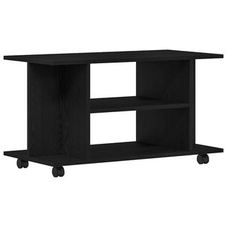 vidaXL Mueble Para Tv Con Ruedas, Roble Negro, 80x40x45 Cm, Madera De Ingenier&iacute;a Vidaxl