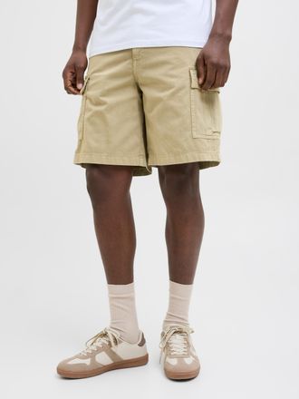 Jack & Jones Cargoshorts JACK & JONES JPSTKARL AVERY CARGO SHORTS LNG, Herren, Gr. XS, N-Gr, beige (crockery), Web, Obermaterial: 100% Baumwolle, unifarben, relaxe