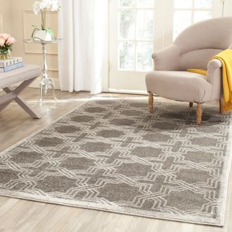 Safavieh Amherst Machine Made Area Rug, Grey / Light Grey Contemporary Style Easy Care