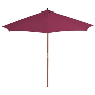Berkfield Home Outdoor Parasol with Wooden Pole 300 cm Bordeaux Red