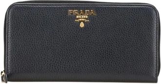 Prada Pre-owned Wallets, female, Blue, Size: ONE SIZE Pre-owned Leather Wallet