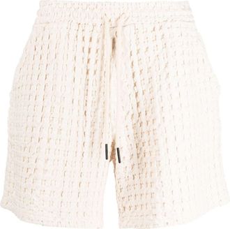 OAS waffle-knit cotton shorts - men - Cotton - S - Neutrals