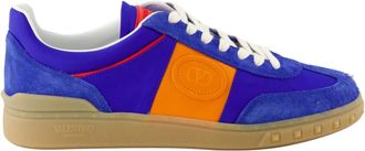 Valentino Garavani Blauwe Leren Upvillage Baskets - Heren - Sneakers - Blauw - 43 EU - Leer - Schoenen