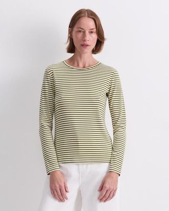 Sportscraft Lurex Long Sleeve Magic T-Shirt in Green Multi at Nordstrom, Size Large