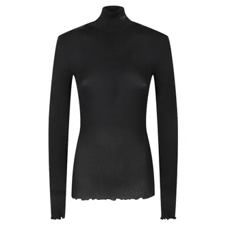 Prada Truien & Vesten, Dames, Zwart, S, Ribbed Knit Turtleneck Top
