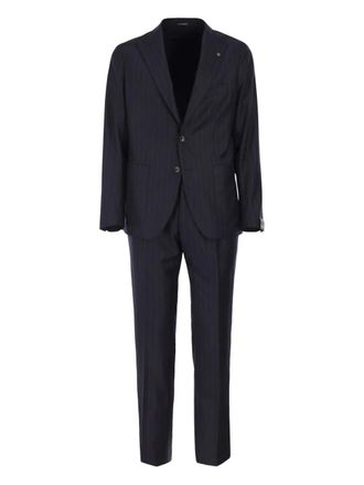 Tagliatore peak-lapels pinstripe suit - Blue
