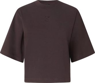 Pinko Niamey T-shirt - Dames - T-shirts - Bruin - M - Katoen - Tops