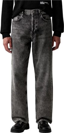 Karl Lagerfeld Straight Jeans - Heren - Regular Fit Jeans - Grijs - W33 - Katoen - Jeans