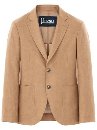 Herno Tailored Beige Notch Lapel Blazer Jacket