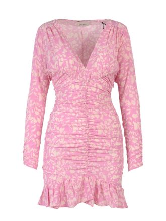 Isabel Marant Stretch Silk Dress With All-Over Print-Donna