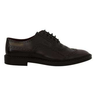 Dolce & Gabbana Derby Formele Oxford Wingtip Schoenen - Heren - Nette schoenen - Paars - 39 EU - Leer - Schoenen