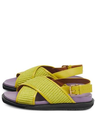 Marni Raffia leather sandals - Yellow