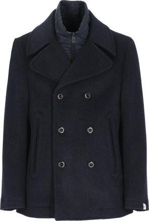 Peuterey Blue Pitloch Double-Breasted Wool Coat