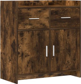 vidaXL Aparador Roble Ahumado 75 X 36 X 80 Cm Madera De Ingenier&iacute;a Vidaxl