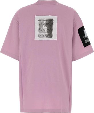 Balenciaga Womens Cotton Oversize T-Shirt Pink